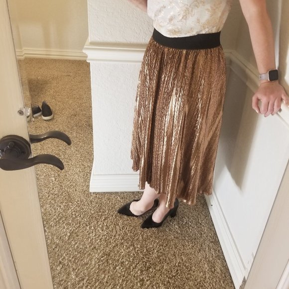 NWOT LuLaRoe Metallic Jill Skirt - Picture 3 of 9